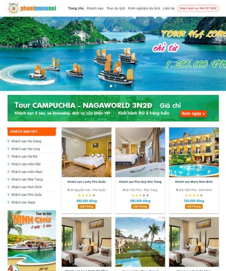 Web du lịch khách sạn Ver 02