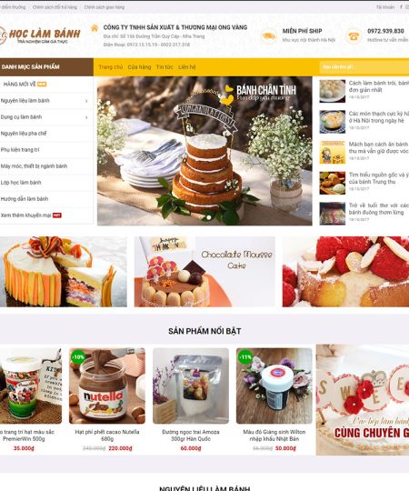 Mẫu web tiệm bánh ngọt