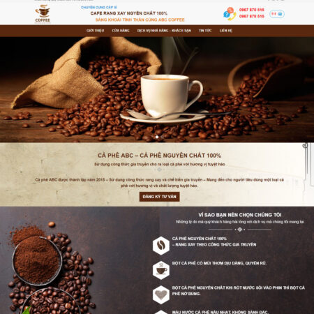 Theme wordpress bán cà phê 01