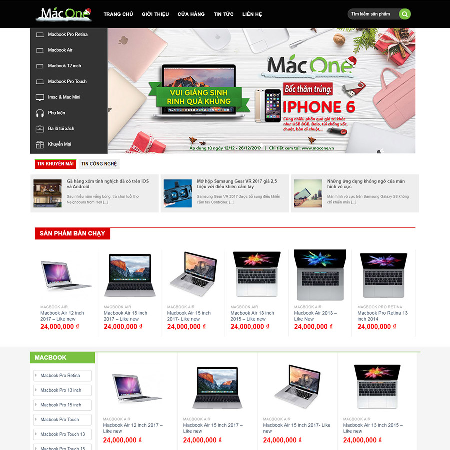 Web bán laptop