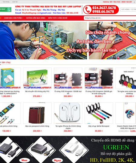 Mẫu web linh kiện