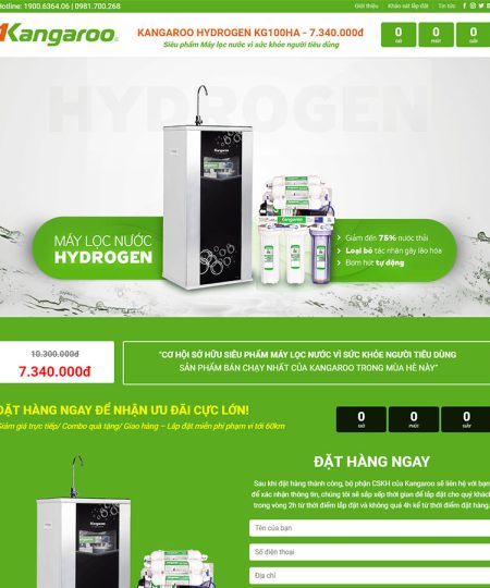 Mẫu Landing Page lọc nước