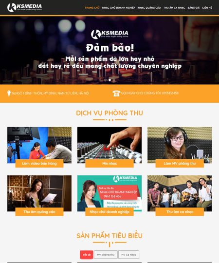 Mẫu Website thu âm