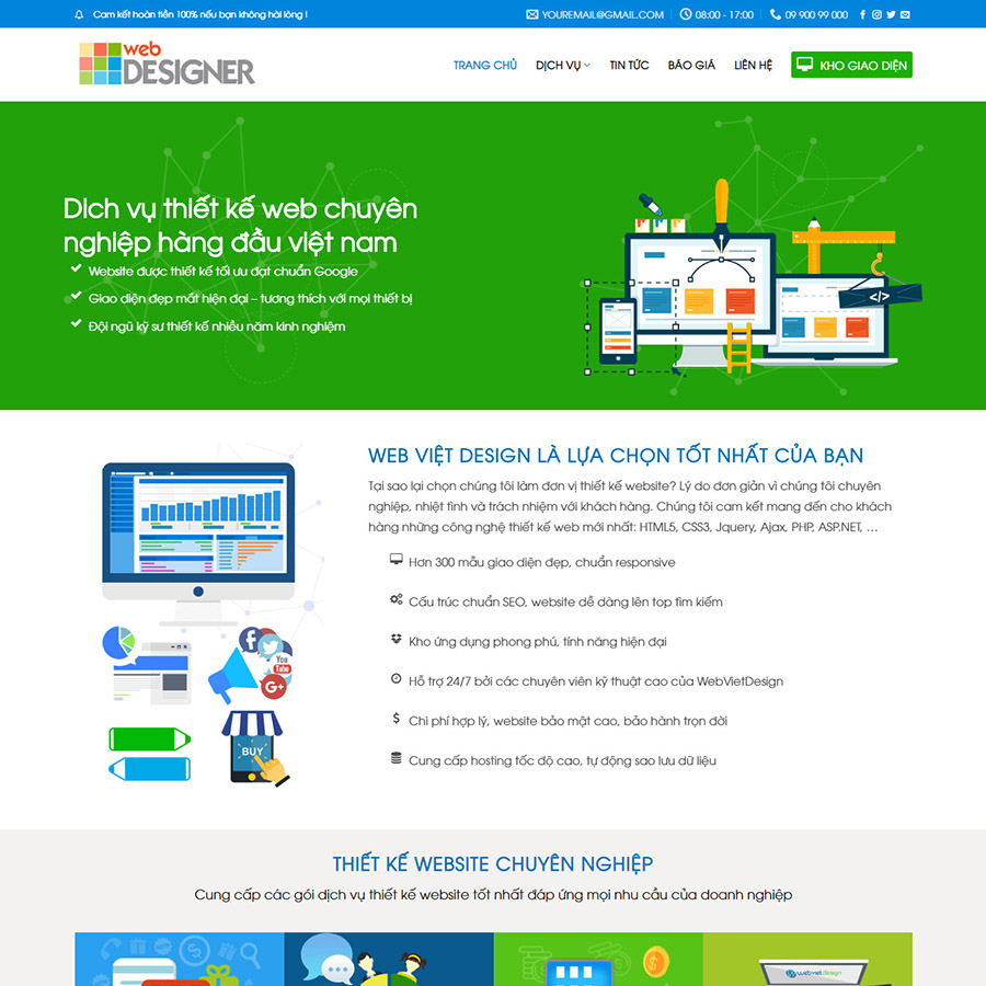 Mẫu web chuẩn SEO thietkeweb
