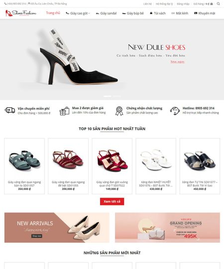 Theme Wordpress Flatsome bán giày nữ