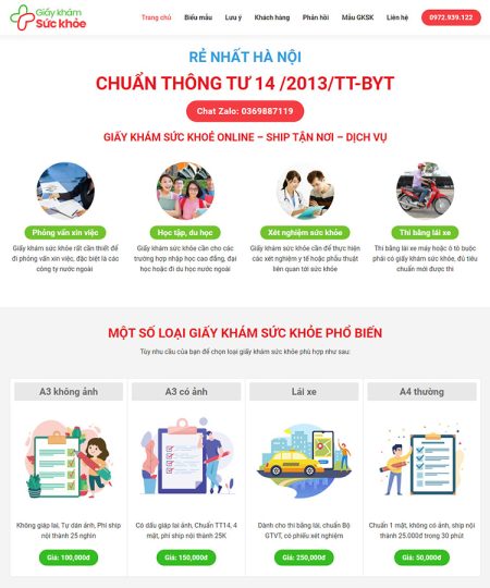 Theme wordpress dịch vụ khám sức khỏe 01