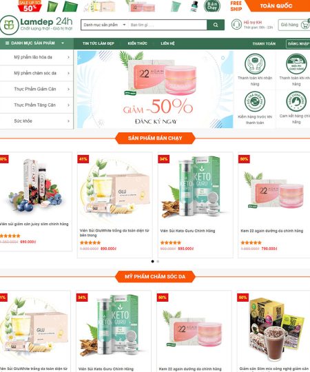 Theme wordpress mỹ phẩm 09