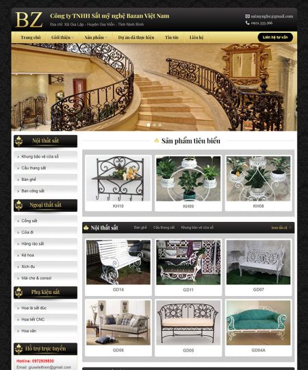 Theme wordpress dịch vụ sắt mỹ nghệ