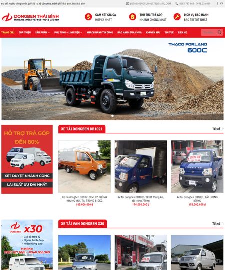 Theme wordpress flatsome bán xe tải