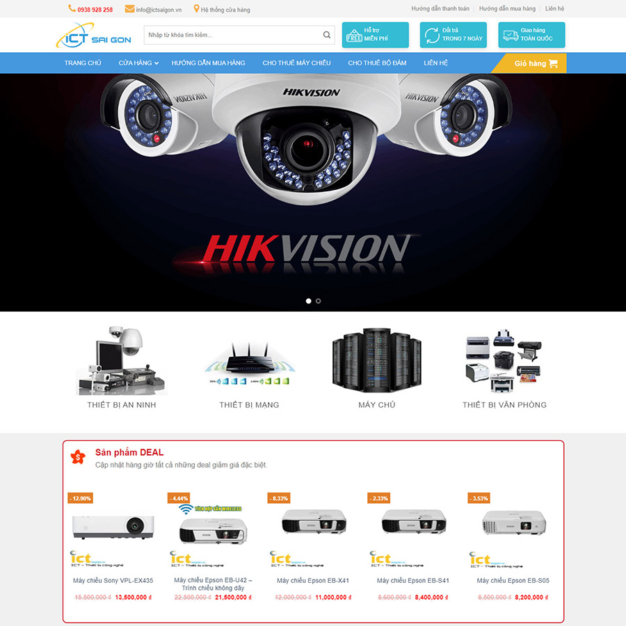 Theme wordpress flatsome bán camera 02