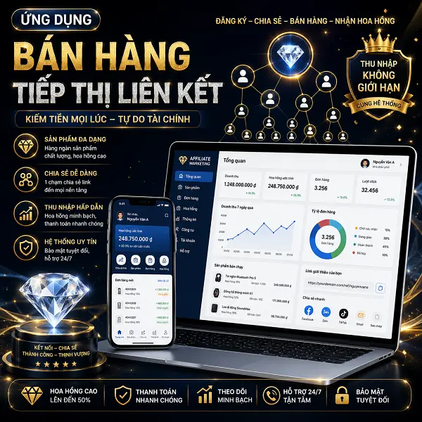 Ứng dụng bán hàng tiếp thị liên kết - Cơ hội kiếm tiền online thụ động