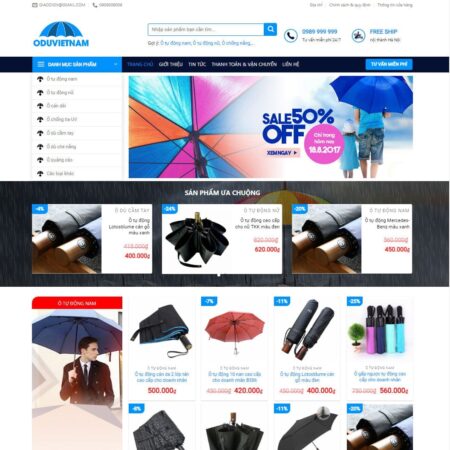 Theme wordpress bán áo mưa