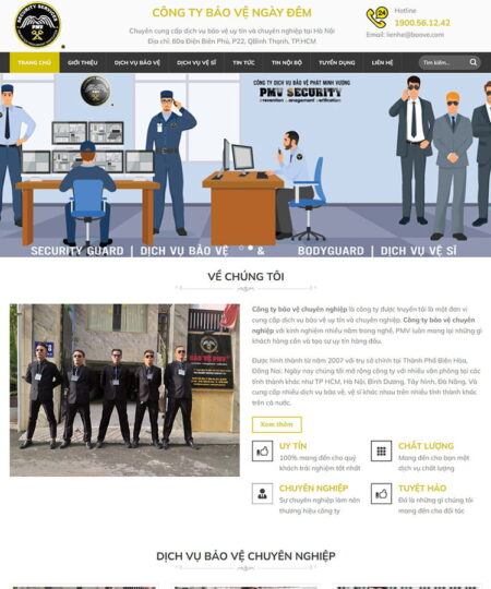 Theme wordpress dịch vụ bảo vệ 01