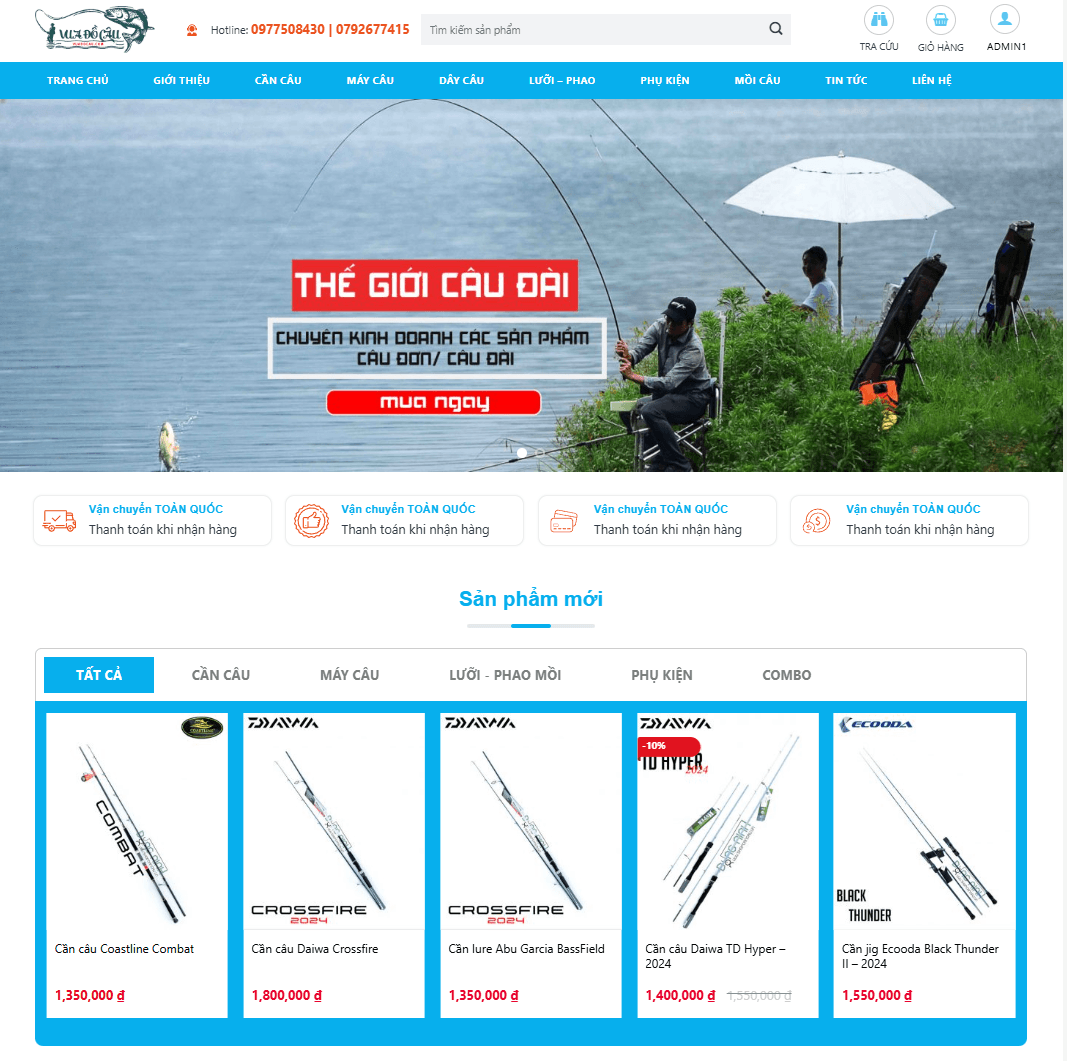 Theme wordpress bán đồ câu cá - Ảnh 2