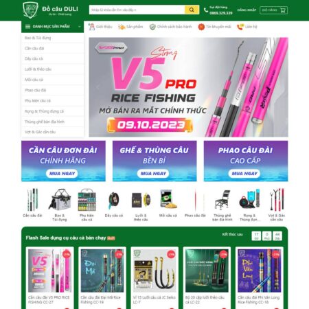 Theme wordpress bán đồ câu, dụng cụ câu cá