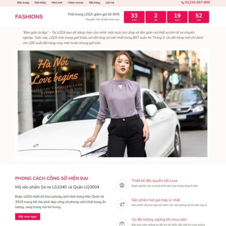 Theme wordpress landing page bán quần áo