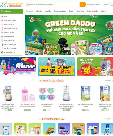 Theme wordpress mẹ và bé 01