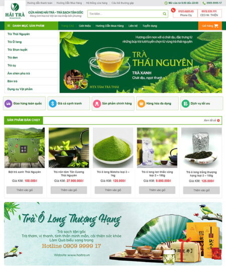 Theme wordpress bán trà xanh