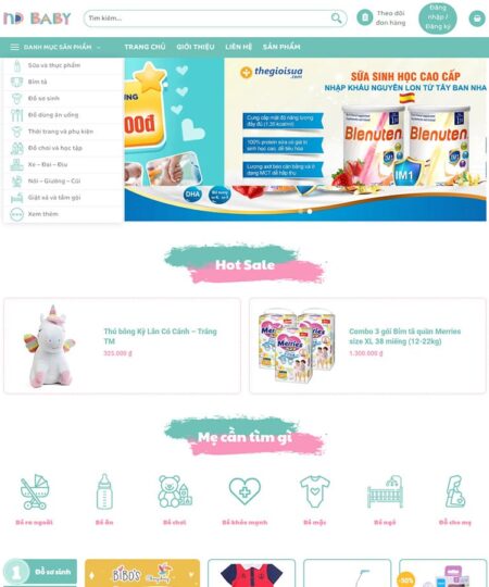 Theme wordpress mẹ và bé, baby 01