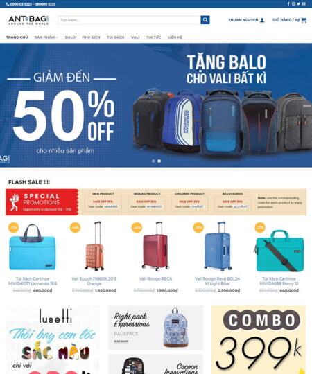Theme Wordpress bán balo