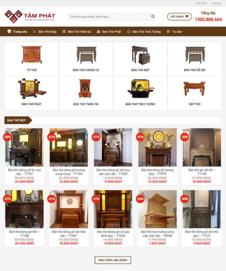 Theme wordpress bán bàn thờ, nội thất