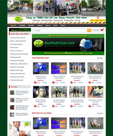 Theme wordpress bán đồ bảo hộ dạng cổ điển