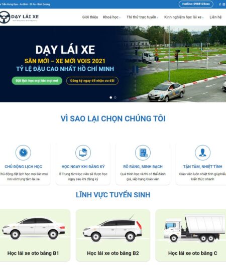 Theme wordpress trung tâm dạy lái xe