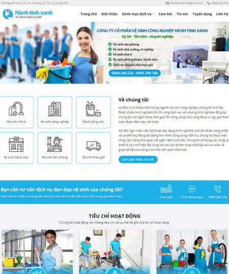 Theme wordpress dịch vụ dọn vệ sinh