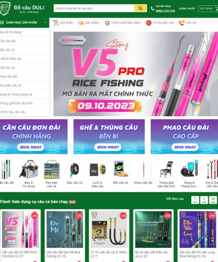 Theme wordpress bán đồ câu, dụng cụ câu cá