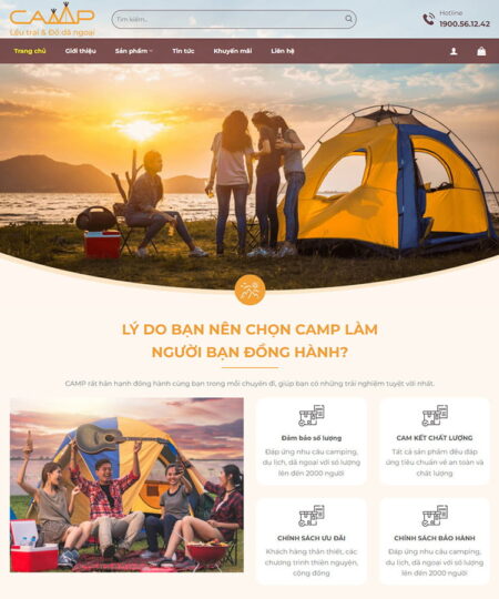 Theme wordpress bán đồ phượt, lều du lịch