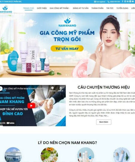 Theme wordpress dịch vụ gia công mỹ phẩm
