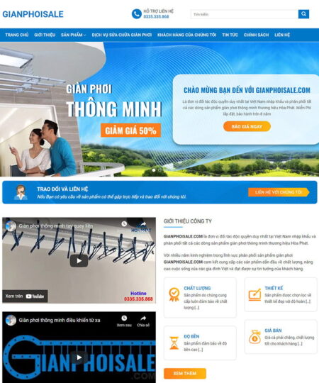 Theme wordpress bán giàn phơi