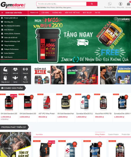 Theme wopress bán thực phẩm chức năng phòng gym