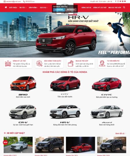 Theme wordpress bán xe honda 01