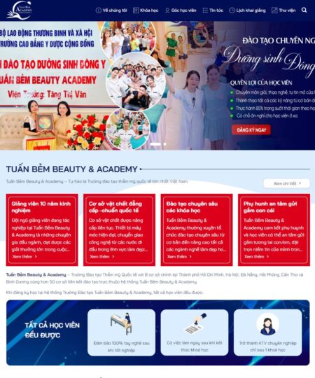 Theme wordpress khóa học thẩm mỹ