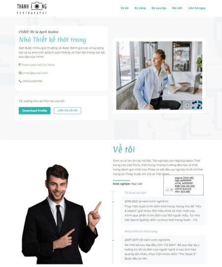Theme wordpress giới thiệu cá nhân 03