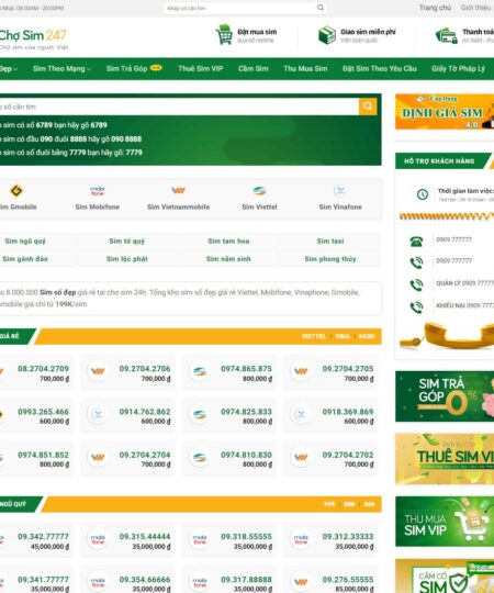 Theme wordpress bán sim , số điện thoại 01