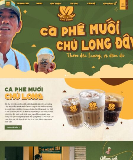 Giao diện theme WordPress bán cà phê muối chuyên nghiệp, tùy chỉnh với Flatsome, phù hợp cho quán cà phê.