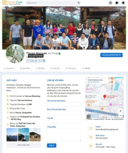 Alternative view of Theme wordpress giới thiệu cá nhân giống Facebook