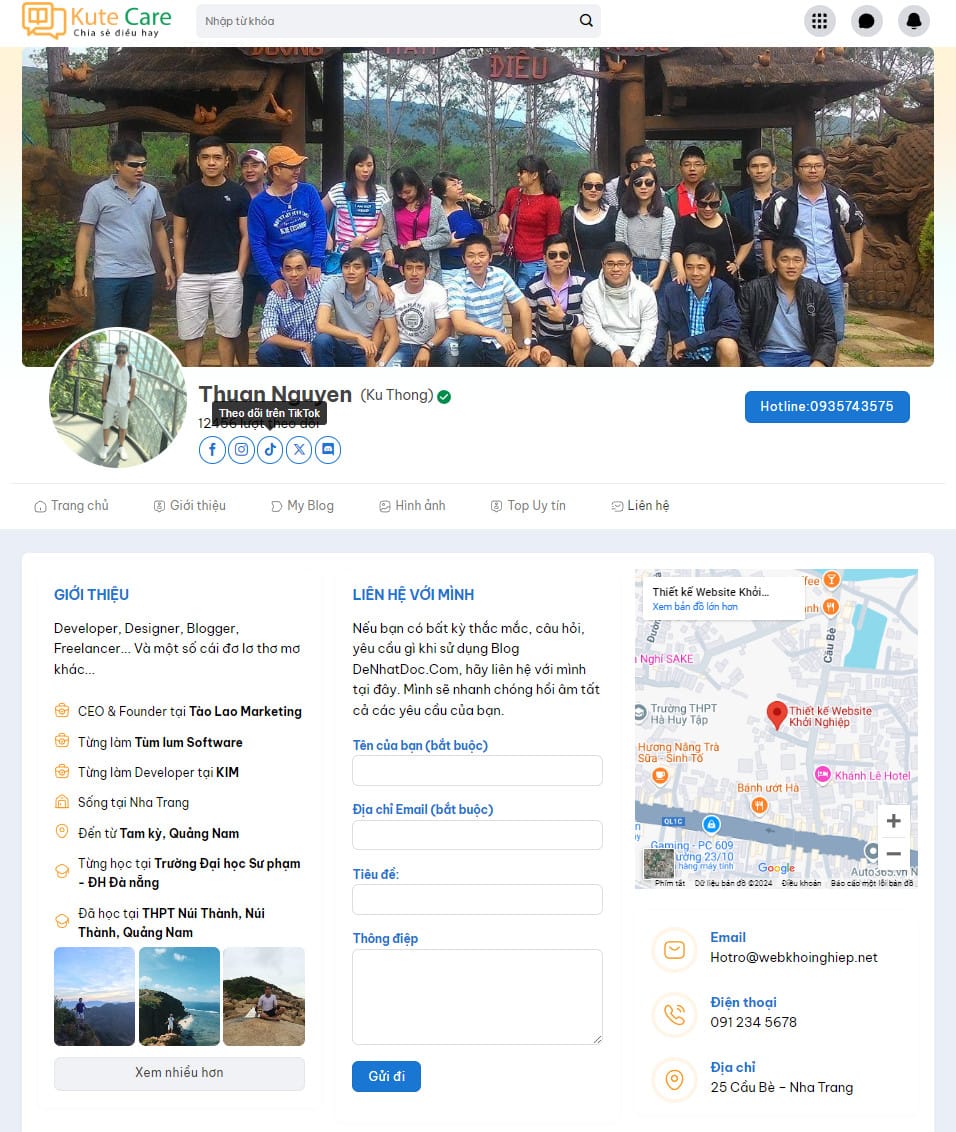 Theme wordpress giới thiệu cá nhân giống Facebook - Ảnh 2