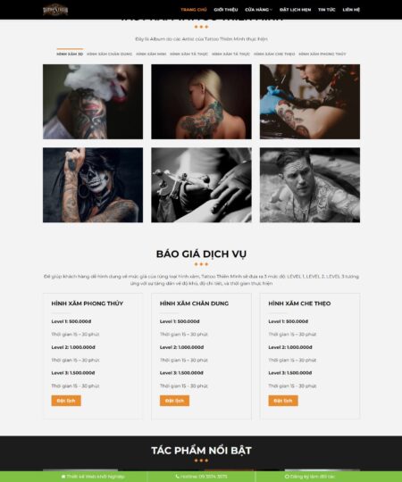 Alternative view of Theme wordpress cửa hàng, dịch vụ xăm