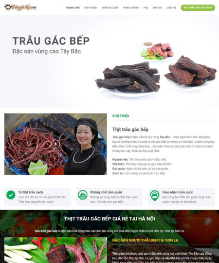 Theme wordpress landing page bán thịt trâu
