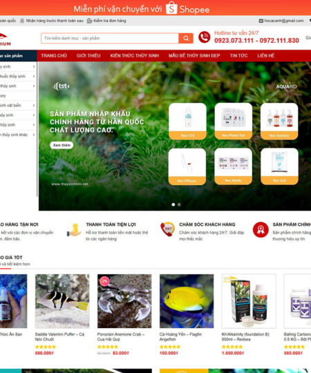 Theme wordpress bán đồ thủy sinh 01