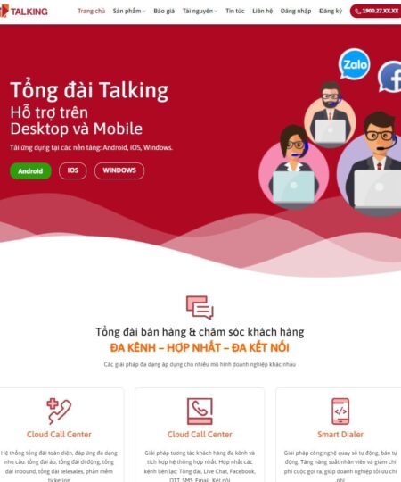 Theme wordpress dịch vụ tổng đài talking