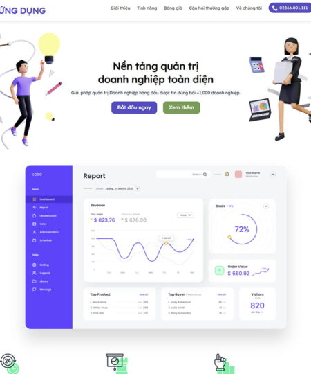 Theme wordpress landing page phần mềm, ứng dụng