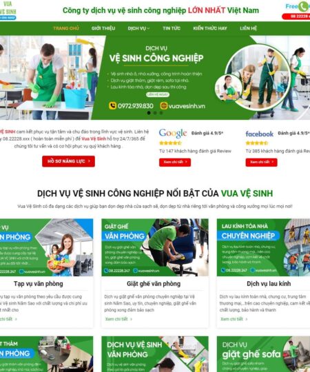 Theme wordpress dịch vụ vệ sinh công nghiệp 01
