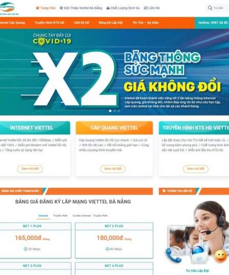 Theme wordpress bán gói cước Viettel, viễn thông