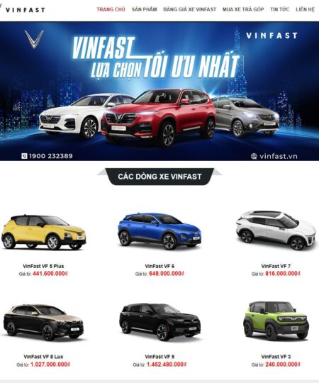 Theme wordpress bán xe vinfast