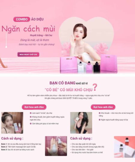 Theme WordPress Landing page xịt makeup